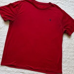 Polo by Ralph Lauren-Red Men's Crew Neck Shirt- Performance Material